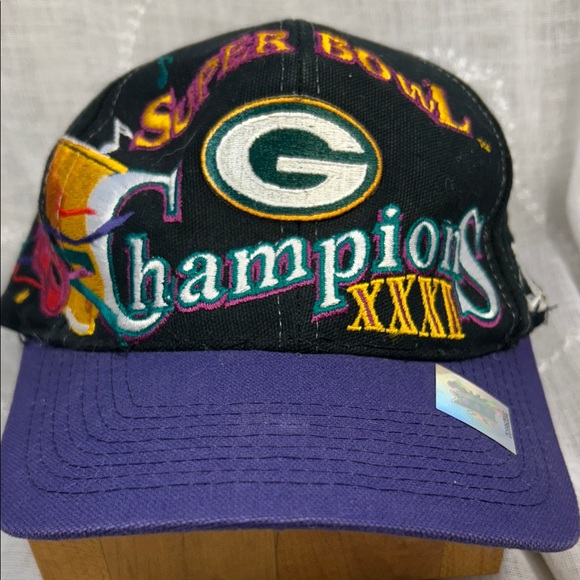 Green Bay Superbowl XXXI 1997 champions NFL trucker hat baseball cap vintage